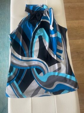 INC International Concepts Blue, Black & White  Top